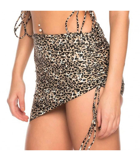 Leopardí plavková sukňa se stahovacím na straně RELLECIGA Animal
