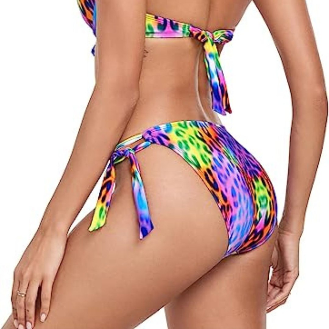 Klasické plavky s hruším šněrováním RELLECIGA Neon Leopard